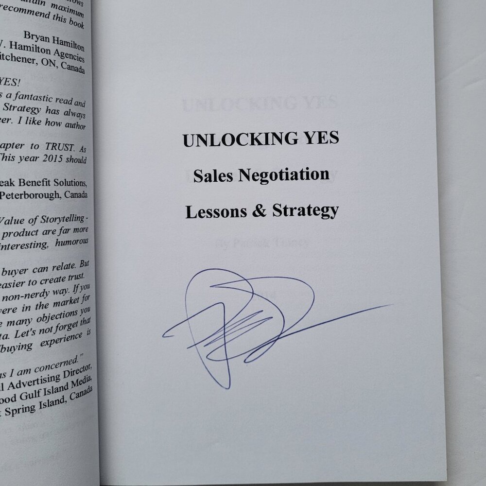 Unlocking Yes: Sales Negotiation Lessons and Strategy [Signed] Book - Paperback - Picture 7 of 8